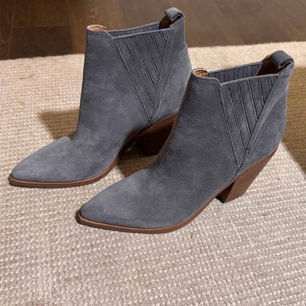 Marc Fisher Suede Ankle Boots Stylish Gray Ankle Boots for Women